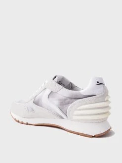 Voile Blanche Women's Julia Power Suede And Technical Nylon Sneaker -Every Wear Shop 001 2015735xWHITEICExAlt3 37650695