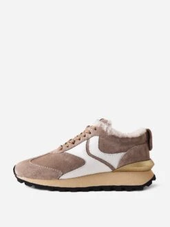 Voile Blanche Women's Qwark Fur Sneaker -Every Wear Shop 001 2016145 01xSUEDECALFDOVExAlt3 50530792