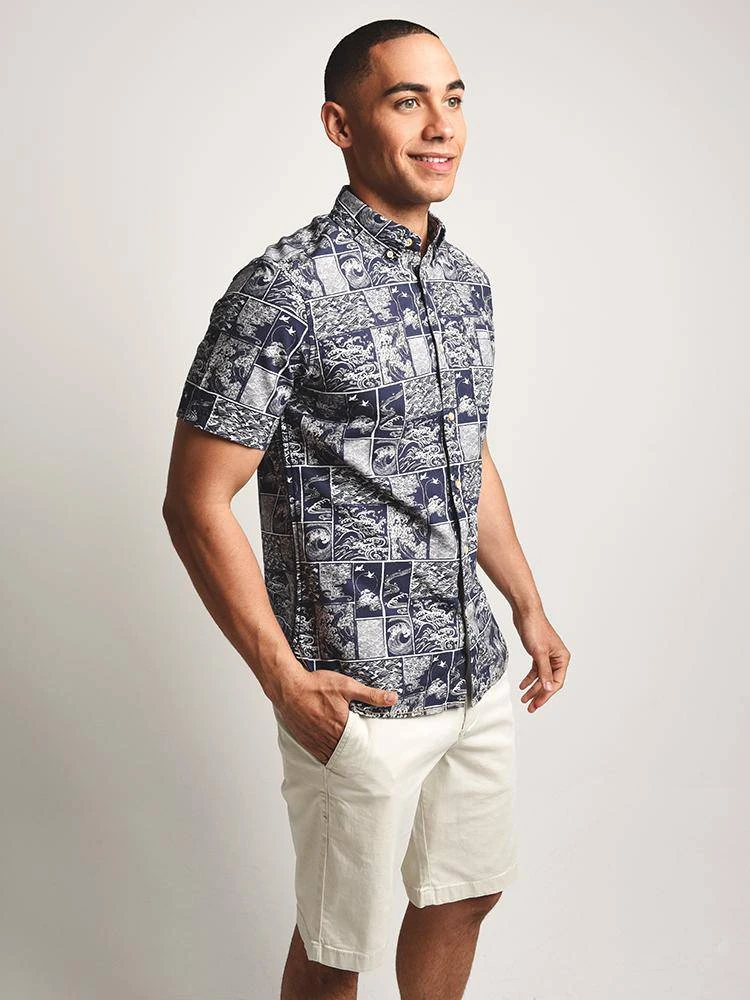 Surfside Supply Short Sleeve Wave Block Cotton Lyocell Shirt 4 Surfside Supply Short Sleeve Wave Block Cotton Lyocell Shirt - Image 4