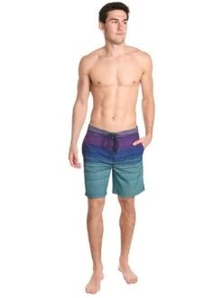 Surfside Supply 4 Way Stretch Ombre Stripe Boardshort -Every Wear Shop 11900101e silverpinealt1