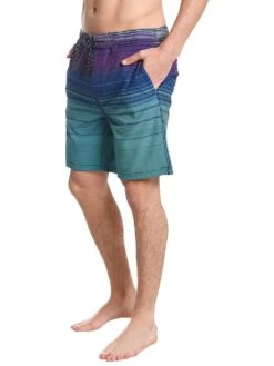 Surfside Supply 4 Way Stretch Ombre Stripe Boardshort -Every Wear Shop 11900101e silverpinealt3