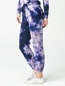 Stateside Women's Tie Dye Viscose Fleece Pant -Every Wear Shop 130 2937TDxNAVYLILACTIEDYExAlt1