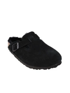 Birkenstock Women's Boston Shearling Clogs -Every Wear Shop 259883 blackblacksuedealt2