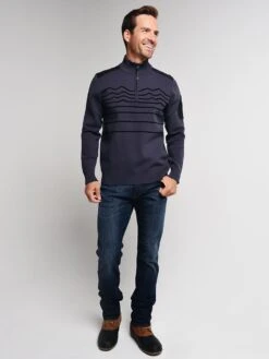 Obermeyer Men's Quarter-Zip Tera Sweater -Every Wear Shop 26014 ebonyalt1