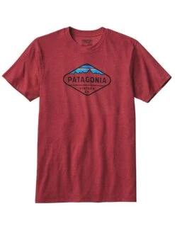 Patagonia Men's Fitz Roy Crest Cotton/Poly T-Shirt -Every Wear Shop 38907 rootsred 90a92aa4 d4f4 40dc 8c73 7764a873660f