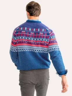 Southern Tide Men's Rendezvous Fair Isle Knit Sweater -Every Wear Shop 4466 yachtbluealt1