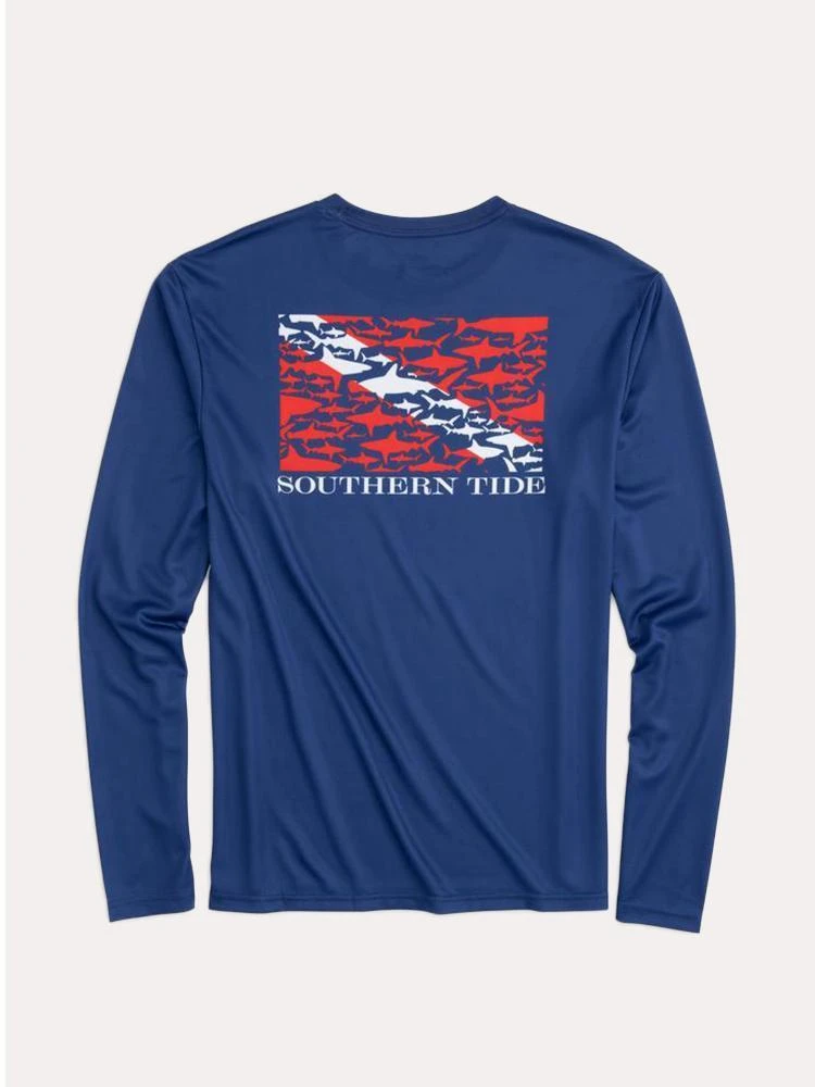 Southern Tide Men's Dive If You Dare Long Sleeve Performance T-Shirt 1 Southern Tide Men's Dive If You Dare Long Sleeve Performance T-Shirt
