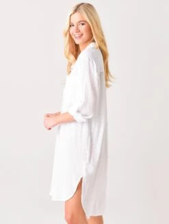 Seafolly Women's Crinkle Twill Beach Cover-Up Shirt 6 Seafolly Women's Crinkle Twill Beach Cover-Up Shirt -Every Wear Shop 53108 CUxWHITExAlt2 35076841