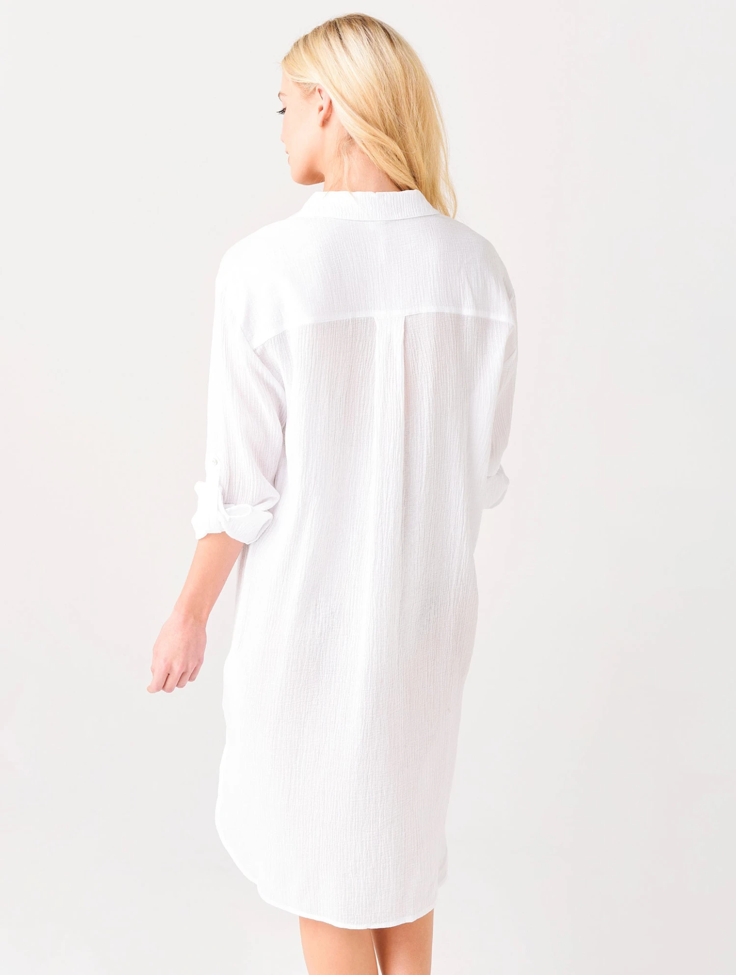 Seafolly Women's Crinkle Twill Beach Cover-Up Shirt 4 Seafolly Women's Crinkle Twill Beach Cover-Up Shirt - Image 4