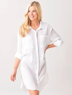 Seafolly Women's Crinkle Twill Beach Cover-Up Shirt