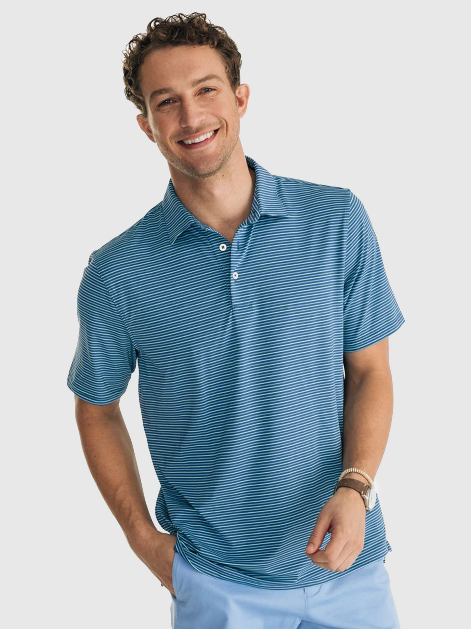 Southern Tide Driver Multi-Stripe Performance Polo 3 Southern Tide Driver Multi-Stripe Performance Polo - Image 3