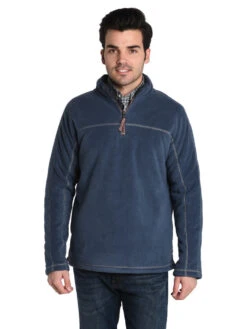 True Grit Men's 1/4 Zip Bonded Polar Fleece 1/4 Zip Pullover
