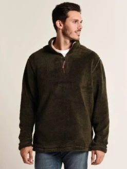 True Grit Men's Pebble Pile 1/4 Zip Pullover -Every Wear Shop 81m231osh vintageolivealt2