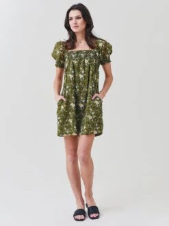 Tory Burch Women's Smocked Mini Dress -Every Wear Shop 82025 978xWALLFLORALxAlt1 57011991