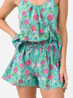 Sur La Vague Women's Aqua Cami Pajama Set