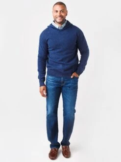 Hartford Men's Boil Hoody Knitted Pull-Over Sweater -Every Wear Shop AW94310xINDIGOxAlt1 47774131