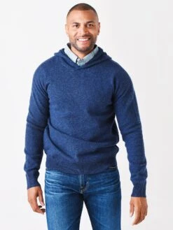 Hartford Men's Boil Hoody Knitted Pull-Over Sweater -Every Wear Shop AW94310xINDIGOxPrimary 47331535