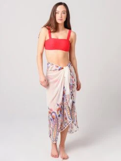 Echo Women's Paisley Pareo Wrap -Every Wear Shop EB0132xWHITECAPxAlt3