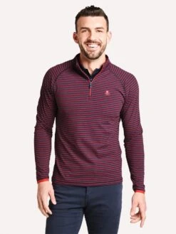 G/Fore Men's Striped Midlayer1/4 Zip Jacket