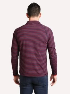 G/Fore Men's Striped Midlayer1/4 Zip Jacket -Every Wear Shop G4MF19K83 TWILIGHT CABERNETalt2