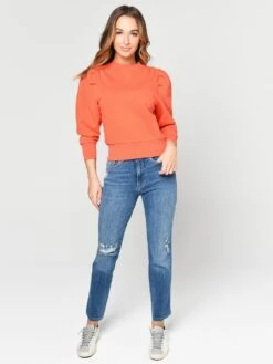 Frame Women’s Shirred Sweatshirt -Every Wear Shop LWAC0296 SUNKISTalt3