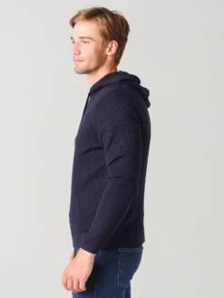 Naadam Cashmere Men's Waffle Stitch Pullover Hoodie -Every Wear Shop MC02135xNAVYxAlt1 22014385