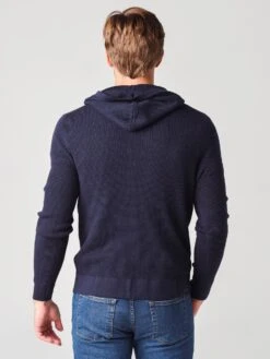 Naadam Cashmere Men's Waffle Stitch Pullover Hoodie -Every Wear Shop MC02135xNAVYxAlt2 22014388