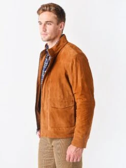 Peter Millar Crown Men's Suede Bomber -Every Wear Shop MF21Z02xWHISKEYxAlt2 51729868