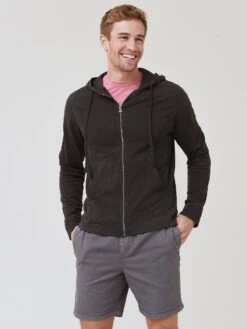 James Perse Men's Vintage Zip-Up Hoodie -Every Wear Shop MXA2130xCARBONPIGMENTxPrimary 64102994
