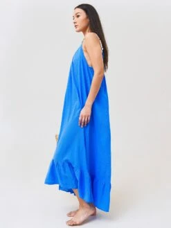 9 Seed Women's Paloma Ruffle Maxi -Every Wear Shop PALOMA CxMOROCCANBLUExAlt2 67730797