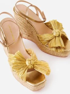 Loeffler Randall Women's Peri Pleated Wedge Espadrille -Every Wear Shop PERI PLAxGOLDxAlt2 69721205