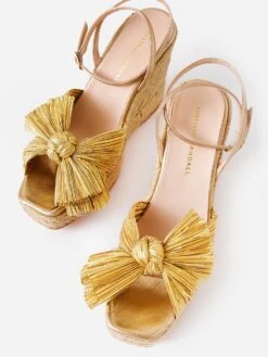 Loeffler Randall Women's Peri Pleated Wedge Espadrille -Every Wear Shop PERI PLAxGOLDxAlt4 69721209