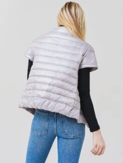 Herno Women's Woven Short Sleeve Jacket -Every Wear Shop PI0003DICxGRIGIOPERLAxAlt2 63216197