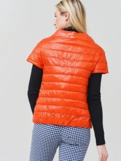 Herno Women's Woven Short Sleeve Jacket -Every Wear Shop PI0003DICxORANGExAlt1 63151232