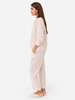 Eberjey Women's Sandwashed Cotton Printed Pajama Set -Every Wear Shop PJ2026xROSECLOUDSTRIPExAlt3 76334496