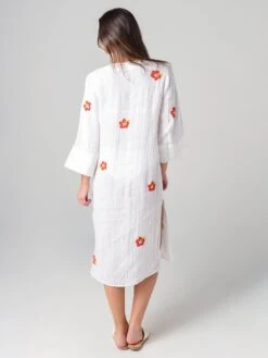 Solid & Striped Women's Deep V-Neck Tunic Cover-Up Dress -Every Wear Shop R287 4420SP0xHIBISCUSEMBROIDERYxAlt2 12769577