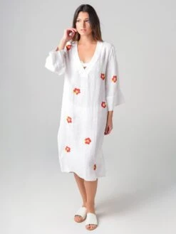 Solid & Striped Women's Deep V-Neck Tunic Cover-Up Dress