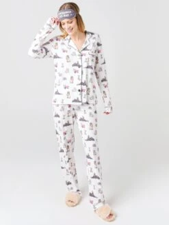 P.J. Salvage Printed Pajama Set With Mask