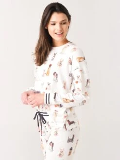 P.J. Salvage Women's Coffee + Canines Long Sleeve Top -Every Wear Shop RXCCLS1PJxIVORYxAlt2 28672834