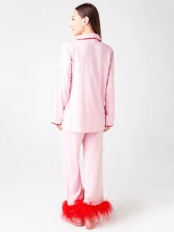 Sleeper Women's Party Pajama Set With Feathers -Every Wear Shop SH2163PxPINKxAlt2 44396733