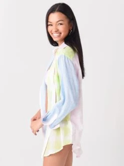 Solid & Striped Women's The Long Oxford Tunic Cover-Up -Every Wear Shop SP21 231PGMP RxPAINTEDGINGHAMMINIGRIDxAlt2 32901683