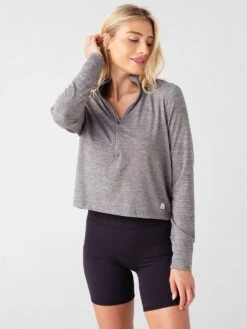 Vuori Women's Crescent Half-Zip Pullover Sweater -Every Wear Shop VW220xHeatherGreyxPrimary 43786450 53be775b 46df 4573 ac4a 67e46f8880d5