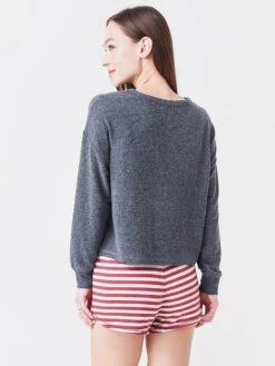 Z Supply Women's Cline Jingle Long Sleeve Top -Every Wear Shop ZLT214436xHEATHERBLACKxAlt1 52080234