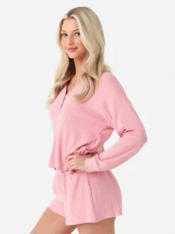 Z Supply Women's Dusk Silky Pointelle Long Sleeve Top -Every Wear Shop ZLT231995xBLUSHPINKxAlt2 93736960