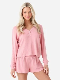 Z Supply Women's Dusk Silky Pointelle Long Sleeve Top