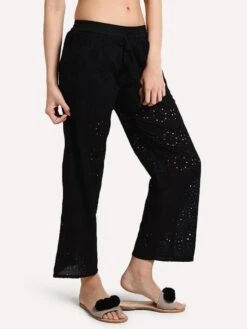 Amita Naithani Pom-pom Tassel Eyelet Pant -Every Wear Shop an 3057 blackalt1