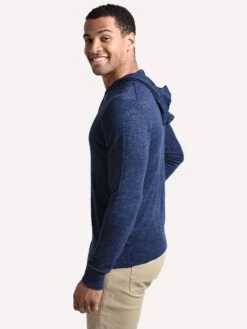 Hartford Men's Hoody Knitted Pull Over -Every Wear Shop art4324 navy indigomixalt2