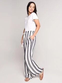 Bella Dahl Tassel Cord Wide Leg Pant -Every Wear Shop b3029 647 304 blue whitestripealt3