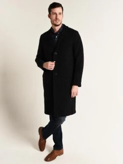 Harris Wharf London Boiled Wool Overcoat -Every Wear Shop c9121mlc anthracitealt1