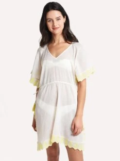 Echo Eyelet Side Tie Caftan -Every Wear Shop eb0073 stone 5ea9d910 3541 45a0 9099 d6ace15e8c4e